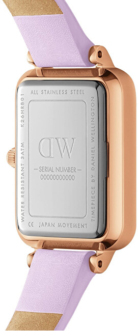 Ora Daniel Wellington Quadro Lavender Mop, 20mm, DW00100637, ngjyrë vjollcë