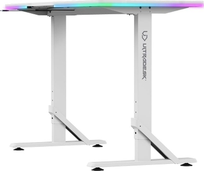 Tavolinë gaming ULTRADESK Iron Wei, skelet çeliku, drita LED, e zezë