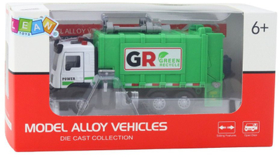 Kamion lodër komunal me motor Garbage Truck, 4 kosha, drita dhe tinguj, jeshil