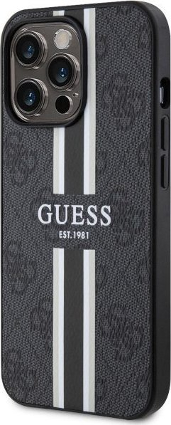 Kuti mbrojtëse Guess GUHMP13LP4RPSK, për iPhone 13 13 Pro, MagSafe, e zezë