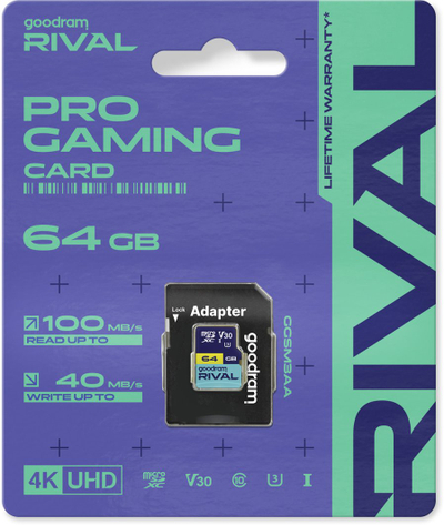 Karta e memories GoodRam Rival MicroSDXC, 64 GB, Class 10, UHS-I/U3, V30