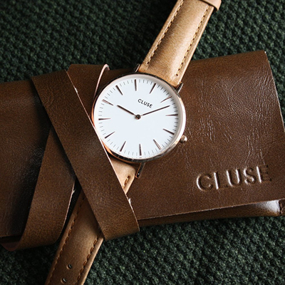 Orë dore Cluse Rose Gold White/Caramel