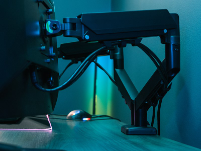 Krah monitori Tracer Double Armflex për 2 monitorë 32", VESA 100x100, i zi