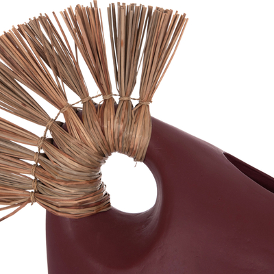 Vazo dekorative HomeMarkt Alica2, terrakotë, 44x18x50cm, burgundy