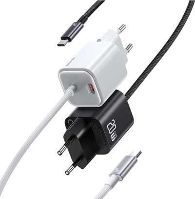 Karikues muri Usams JC Series CC261, 20W GaN, 2x USB-C, i bardhë