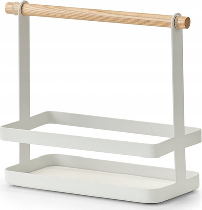 Mbajtëse erëzash Zeller Condiment Caddy, me dorezë për ta çuar kollaj, metal, ngjyrë argjendi