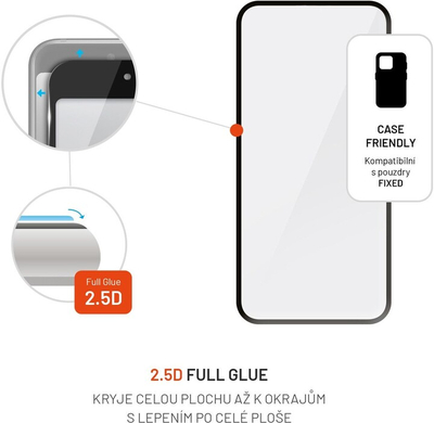 Xham mbrojtës FIXED Armor për Apple iPhone 14/13/13 Pro, me aplikues, i zi