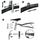 Set mbrojtëse balte biçiklete Dunlop MTB, 24"-26", plastikë, i zi