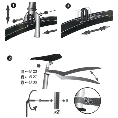 Set mbrojtëse balte biçiklete Dunlop MTB, 24"-26", plastikë, i zi
