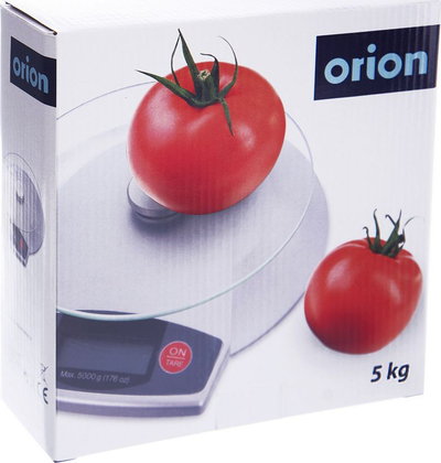 Peshore kuzhine Orion Digital, 5 kg, sipërfaqe xhami, argjend