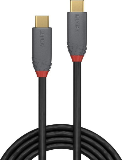 Kабел USB C Lindy Anthra Line, 2m, USB 3.2 Gen 2, 100W PD, сив