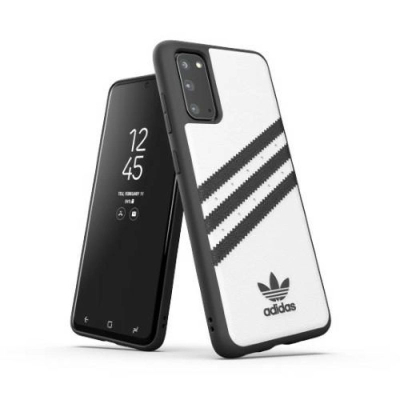 Mbulesë telefoni Adidas OR Moulded Case për Galaxy S20, PU, e bardhë me të zezë