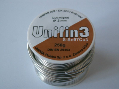 Kallaj saldues Unipak Nr.3-SN97 Cu3, 2 mm, 250 g