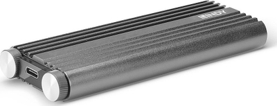 Kuti eksternale SSD Lindy 43318, M.2 në USB Type C, 20 Gbit/s, ngjyrë argjendi