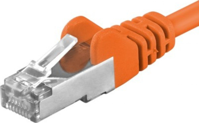Kabllo rrjeti Premiumcord CAT6a S FTP, 0.5m, RJ45 RJ45, portokalli