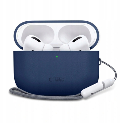 Заштитна кутија Tech-Protect Silicone за Apple AirPods Pro 3, силикон, за кутија за полнење, темно морско сина