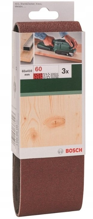 Shirit letre zmeril Bosch Accessories 2609256199, 65 x 410 mm, granulim 60, set 3 copë
