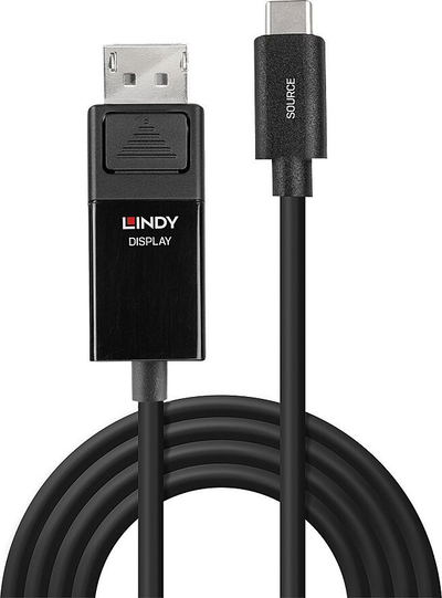 Kabllo Lindy USB C në DisplayPort, 2 m, 8K, e zezë