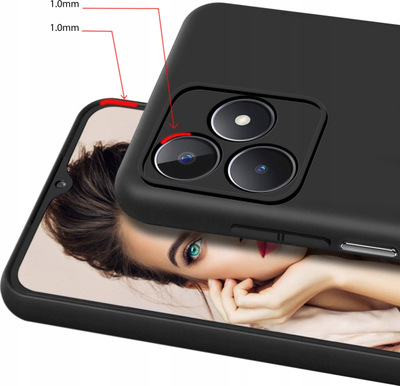 Kapak telefoni 3MK Matt Case për Realme C51 4G, matte, i zi