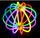 Играчка светлечка топка NiceGlow Glow Ball, 12 неонски стапчиња, флуоресцентна, повеќебојна
