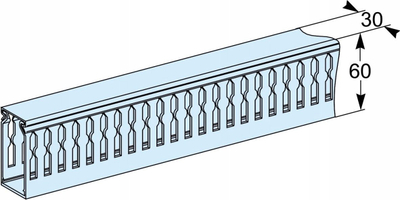 Seksion horizontal kabllosh Schneider Electric LVS04257, 60x30mm, set 4 copë, plastik