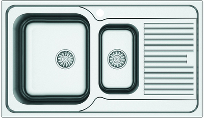 Lavaman inox satin AS 192, me sifon, çelik inox