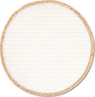 Naperon tavoline Zeller Nature 27038, rrumbullak, diametër 38 cm, prej përzierje letre, i bardhë