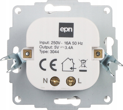 Prizë karikimi Elektro-Plast SANTRA 4108-10 EPN, USB 5V DC, 3.4A