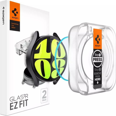 Xham mbrojtës Spigen Glass TR EZ Fit për Samsung Galaxy Watch7 44mm, set 2 copë, transparencë e lartë