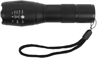 Dritë dore Tyzon, LED CREE T6, 300 lumen, e zezë