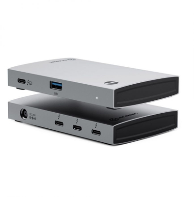 Хаб Thunderbolt ALOGIC TB4H3TB, 40Gbps, 60W Power Delivery, црно сив