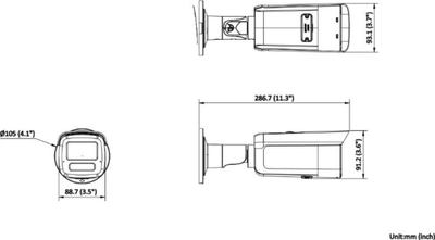 IP камера Hikvision DS-2CD2T23G2-4LI, леќа 2.8 mm, IR, бела