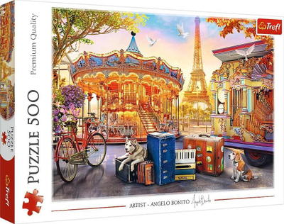 Puzzle Trefl Paris, 500 copa, 58 x 34 cm, shumëngjyrësh