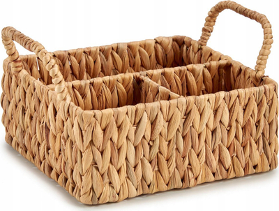 Кошница за организирање GiftDecor Storage Basket With Handles, морска трева, со рачки, природна