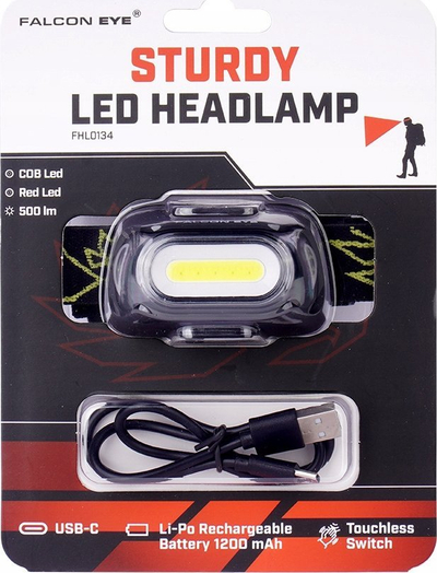 Fener koke Falcon Eye Sturdy FHL0134, 500 lm, me karikim, i zi