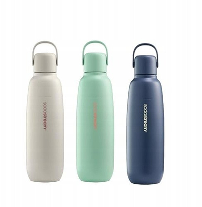 Shishe metalike SodaStream Fizz&amp;go Cool, 0.9L, mban pijen 12 orë termo, ngjyra Sand