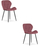 Set karrige Mango Chair, kadife rozë e errët, këmbë metalike të zeza, 2 copë