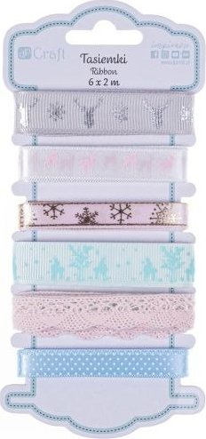 Set shirita dekorativë Craft Frosty Pastels, 6x2m, sateni dhe grosgrain, shumëngjyrësh pastel