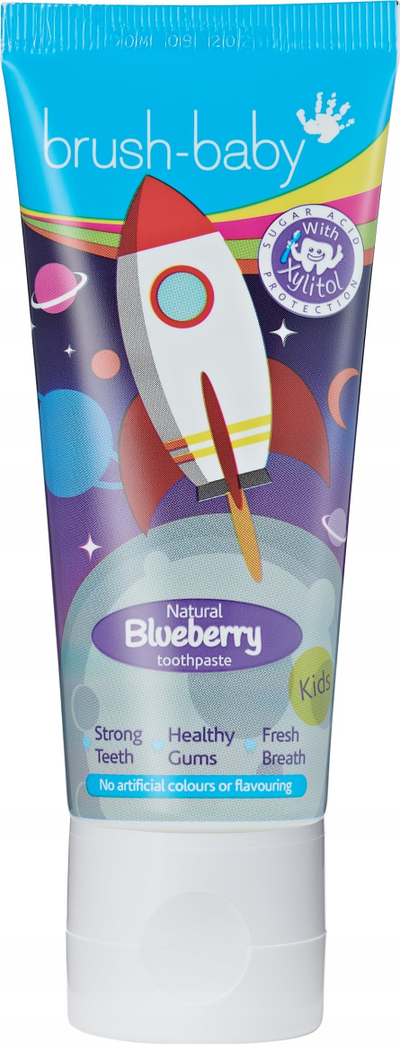 Pasta dhëmbësh për fëmijë Brush Baby Rocket, boronicë, 50ml