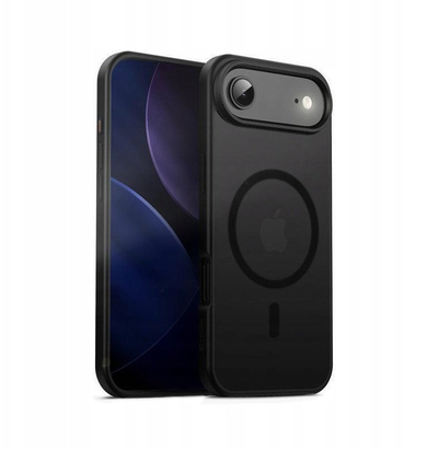 Mbrojtëse telefoni Crong Hybrid Frost MAG, për iPhone Air, me MagSafe, e zezë e turbullt