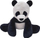 Loder pelushi Tullo Panda Agate, 75 cm, bardh e zezë