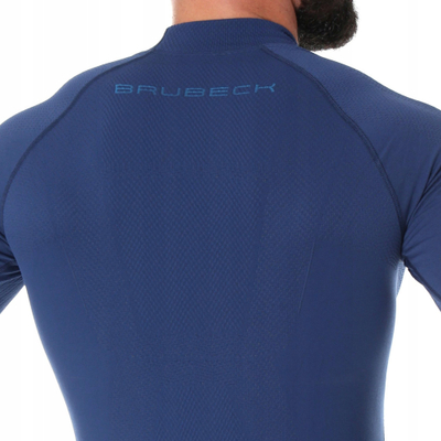 Bluzë termo për burra Brubeck Extreme Thermo, pa qepje, ngjyrë blu e errët