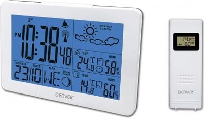 Stacion moti Denver WS-530, ekran LCD, sensor i jashtëm, i bardhë