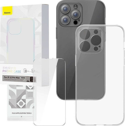 Set mbrojtës Baseus Corning, kllaf transparent edhe xham i temperum, për iPhone 12 Pro Max