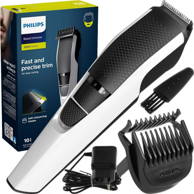 Trimer për mjekër Philips, Lift and Trim, me tehe që s’të lodhin lëkurën, i zi