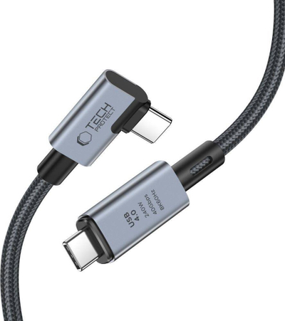 Kabllo USB Type C Tech-Protect UltraBoost Max L, USB 4.0, 240W PD, 150cm, gri