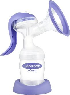 Рачна пумпа за гради Lansinoh Manual Breast Pump, со 2 фази, без BPA, бела