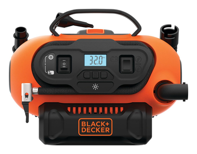 Kompresor ajri Black&Decker BDBDCINF18N, 18V, ekran digjital, portokalli