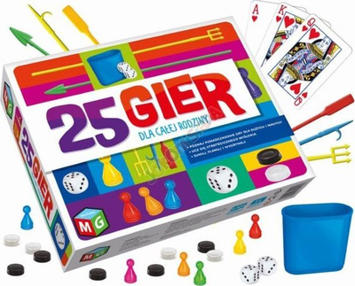 Set lojërash tavoline Multigra Board Game 25 Games, 25 lojëra, për familje, shumëngjyrësh