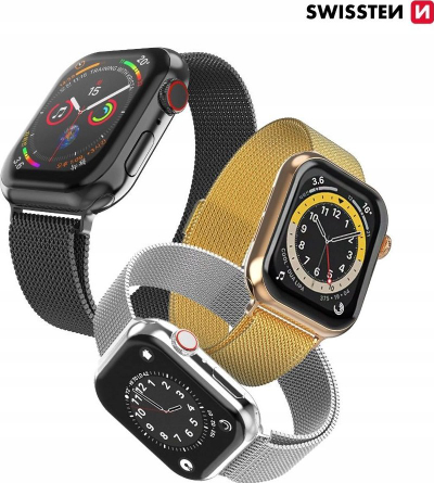 Rrip ore Swissten Mesh për Apple Watch, 38 40 mm, çelik inox, argjendtë